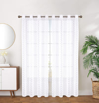 Chevron Grommet Pair of White Panels - 54x84