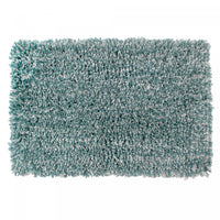Microfibre Shaggy Bathmat Blue/White 20 x 32