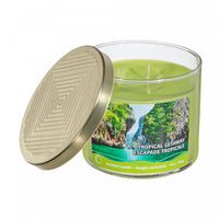 14 Oz 3 Wick Jar Candle with Embossed Lid Tropical Getaway - Set of 2