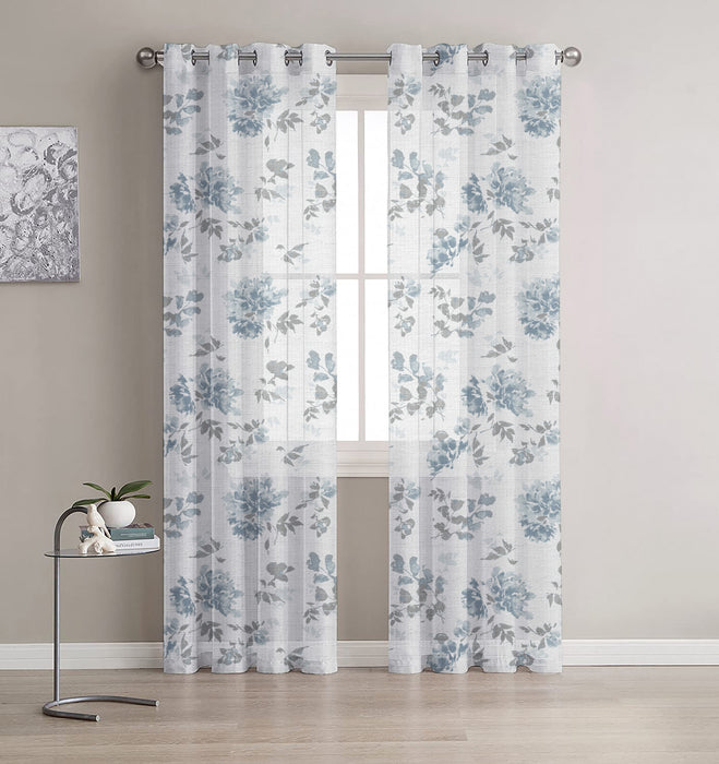 Sondrio Grommet Pair of Blue Panels - 52X95