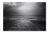 Bridge into The Sea - Loneliness Concept in Bw 28x42 Wall Art Fabric Panel Without Frame