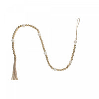 Dual Wood Bead Garland Gold Christmas Ornaments