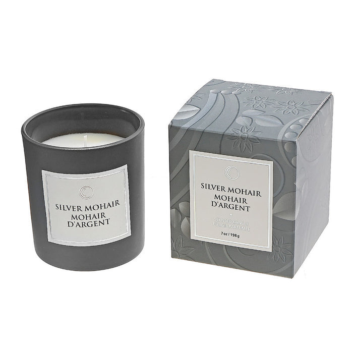 7 Oz Luxe Scented Candle in Gift Box Silver Mohair - Set of 2