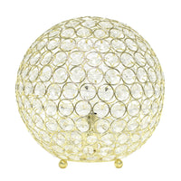Elegant Designs Elipse 10 Inch Crystal Ball Sequin Table Lamp, Gold