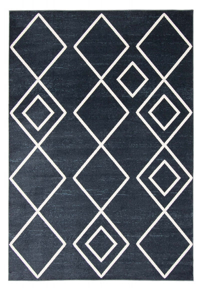 Kenza Blue Machine Washable Area Rug - 6'0" x 9'0"