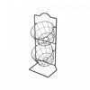 2 Tier Round Metal Grid Fruit Basket Stand Black Kitchen Storage