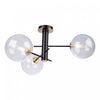 Aurelia Matte Black & Brass 3-Light Semi-Flush Mount