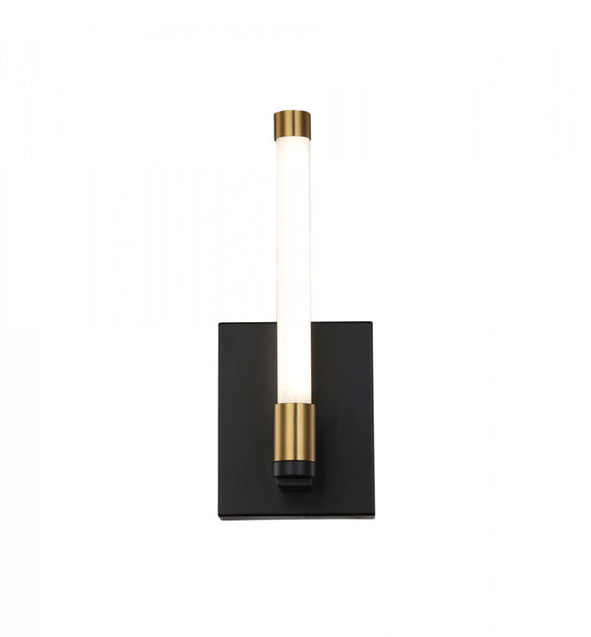 Infiniti Matte Black & Brass 1-Light Integrated LED Sconce
