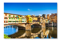 Famous Ponte Vecchio with River Arno At Sunset 24x36 Wall Art Fabric Panel Without Frame