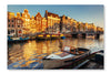 Beautiful Night in Amsterdam 2 24x36 Wall Art Fabric Panel Without Frame