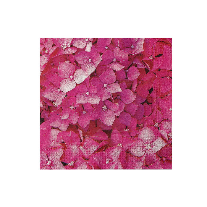 20 Pack Luncheon 3 Ply Napkin Pink Hydrangea - Set of 6