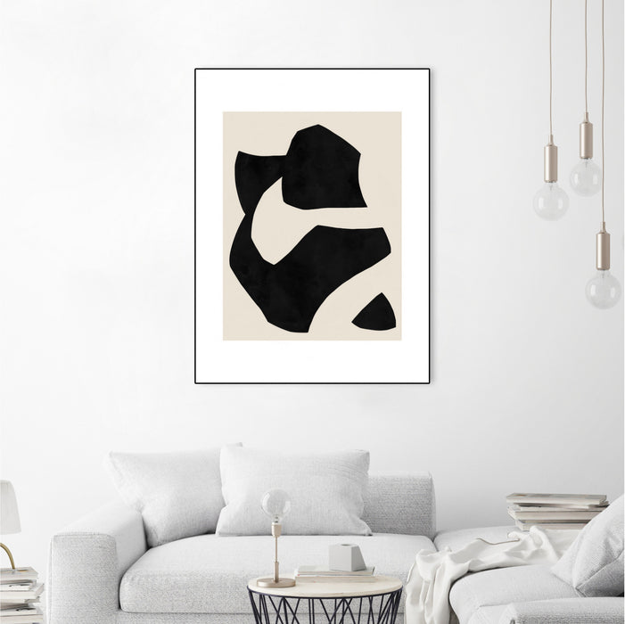 \"Untilted\" Canvas Framed Black 18x24 Wall Art