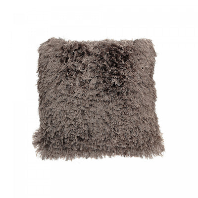 Furry Cushion Metallic Silver Cushions|Coussin à fourrure argent métallique
