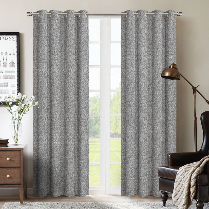 Bedford 54\" x 95\"  Blackout Grommet Panel (Set of 2) - Grey 