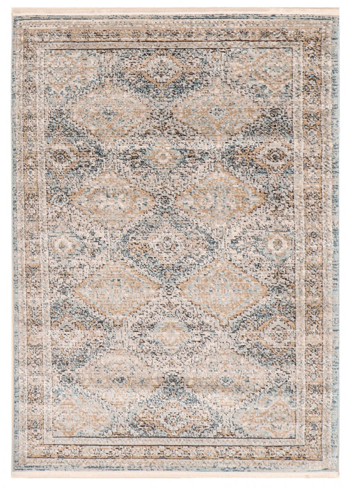 Leandra Taupe/blue Rug 6'7\" X 9'6\" Area Rug