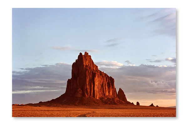 A Fiery Shiprock, New Mexico 16x24 Wall Art Fabric Panel Without Frame