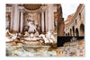 Collage of Trevi Fountain 16x24 Wall Art Fabric Panel Without Frame