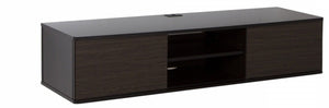 Agora Wall Mounted Media Console - Chocolate And Zebrano | Console multimédia murale Agora - chocolat et zebrano | D83GADMU