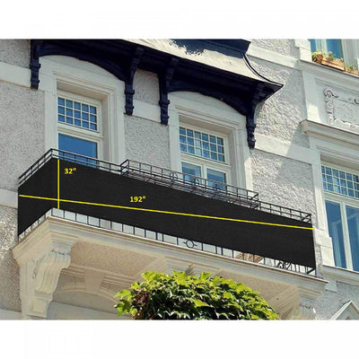 Privacy Balcony Cover Black Drapes and Blinds|Toile d’intimité pour balcon noir