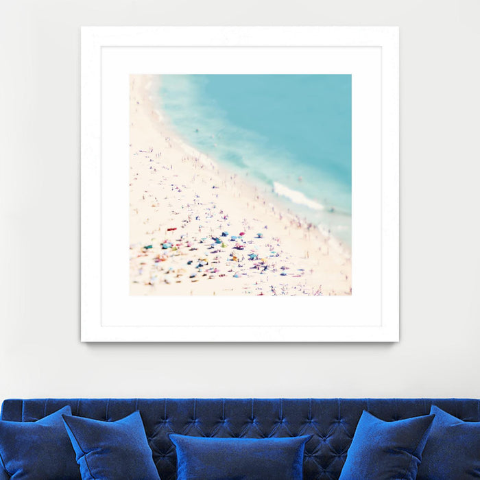 \"Beach Love\" Matted and Framed White 30x30 Wall Art