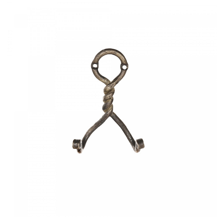 Double Twist Iron Wall Hook Antique Brass - Set of 4 Hooks