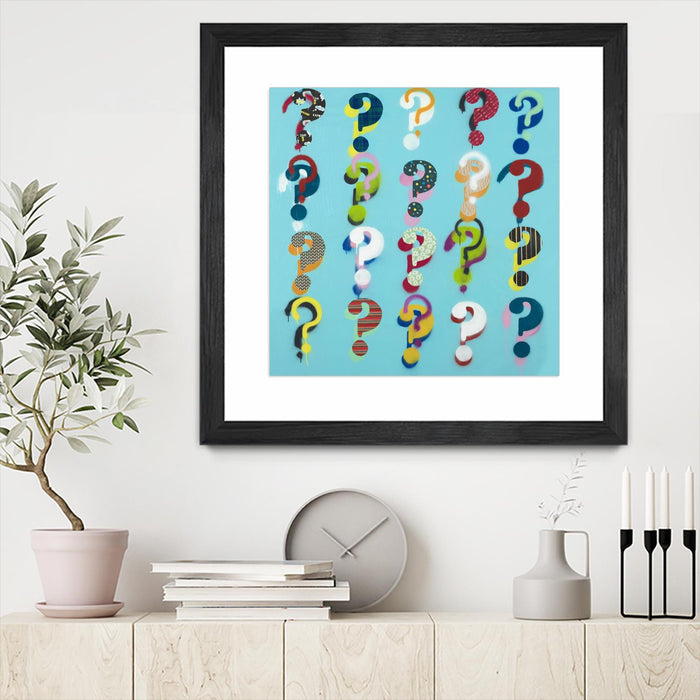 \"Pop The Question\" Matted and Framed Black 30x30 Wall Art