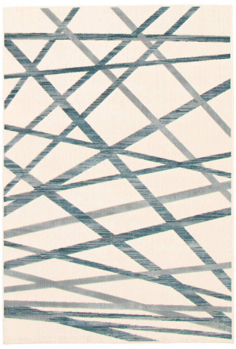 Paulo Ivory-Turquoise Area Rug - 5'3" x 7'3"