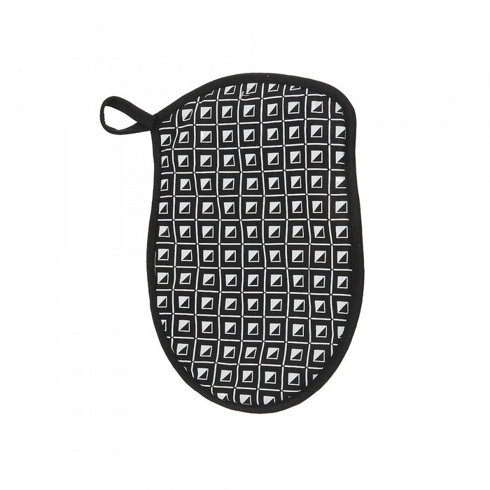 Silicon Print Potholder Geo Black - Set of 4