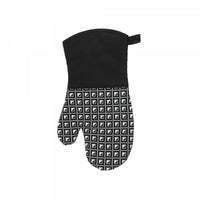 Silicon Print Oven Mitt Geo Black - Set of 4
