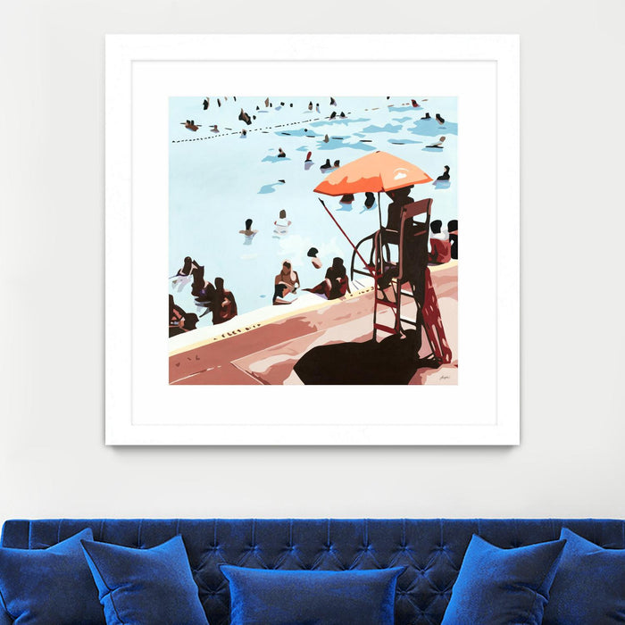 \"It's All Going Just Swimmingly\" Matted and Framed White 36x36 Wall Art