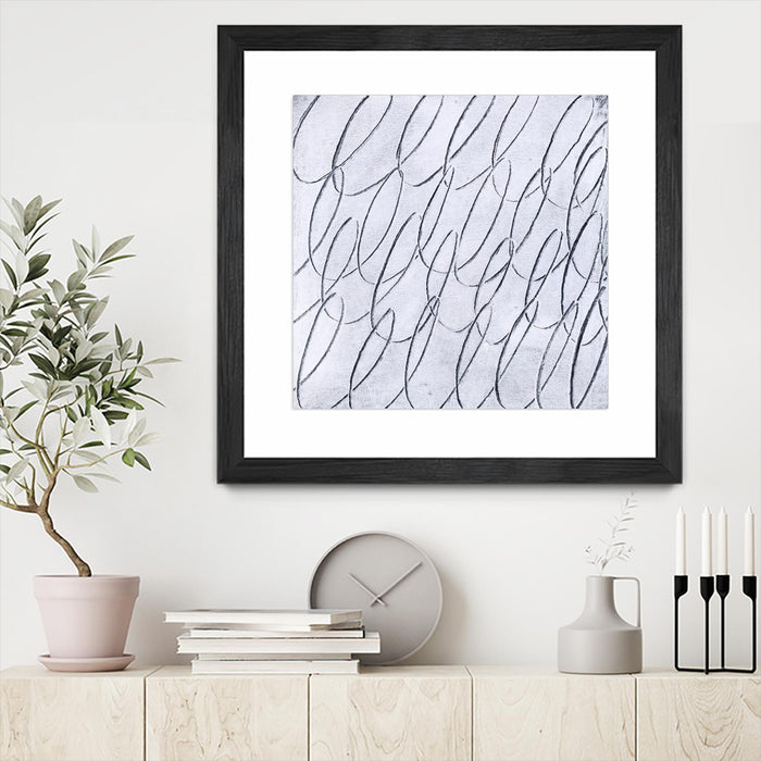 \"Contemplating Style\" Matted and Framed Black 36x36 Wall Art