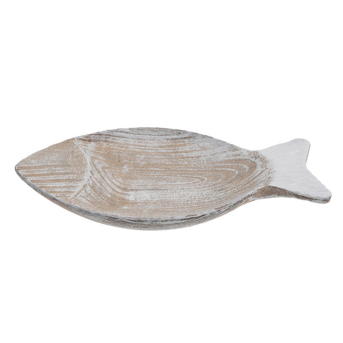 Natural Wood Fish Trinket Tray Large - Set of 2