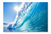 Blue Ocean Wave 28x42 Wall Art Frame And Fabric Panel