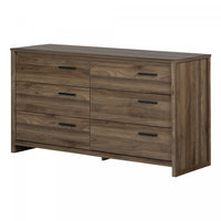 Tao 6-Drawer Double Dresser - Natural Walnut 