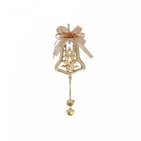Metal Bell Shaped Ornament with Reindeer Gold - Set of 6 Christmas Ornaments