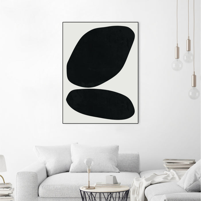 \"Black Abstract Ii\" Canvas Framed Black 24x32 Wall Art