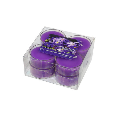 8 Pk Scented Tealights Summer Blossom - Set of 2 Candle|Paquet de 8 bougies chauffe-plats parfumées à arôme de fleurs d’été - ensemble de 2 paquets de bougies