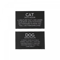 Canvas Wall Sign Dog/cat Noun 10 x 6 - Set of 2 Wall Decor