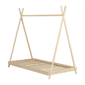 Sweedi Twin Canopy Bed - Natural Wood 