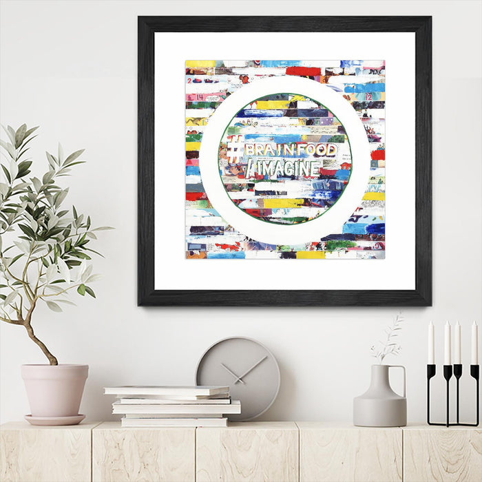\"Smoke Circus Iv\" Matted and Framed Black 30x30 Wall Art