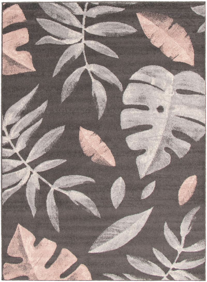 Palta Anthracite-Rose Area Rug - 3'11" x 5'7"