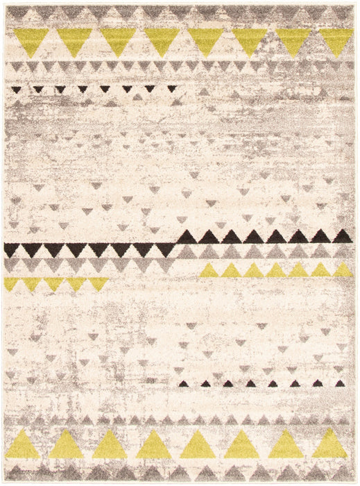 Raja Ivory-Green Area Rug - 3'11\" x 5'7\"