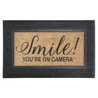 Rubber & Coir Smile You're on Camera Floormat