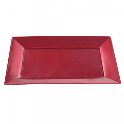 Rect. Serving Tray Smooth Red 8 x 12 - Set of 2|Plateau de service rectangulaire lisse rouge 8 x 12 - ensemble de 2