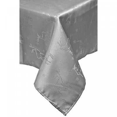 Lurex Tablecloth 60" Silver Reindeer|Nappe de 60 po en LurexMC ornée de rennes argentés