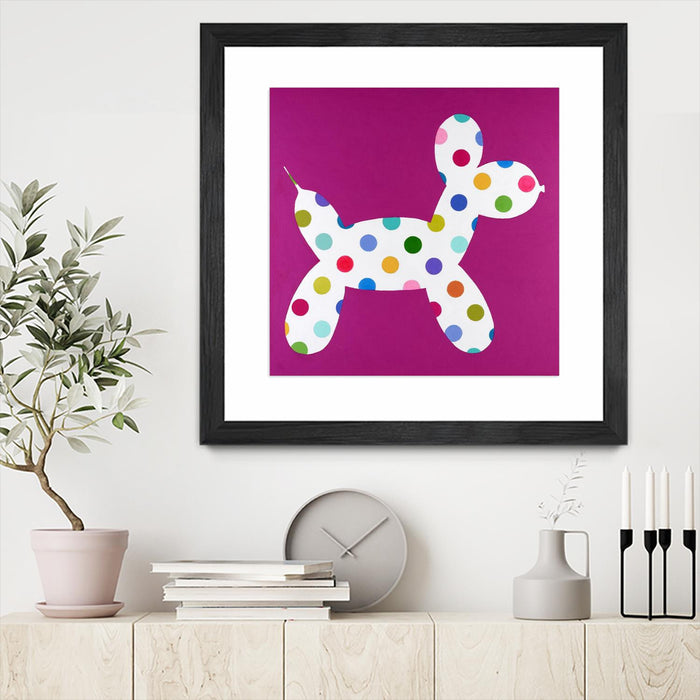 \"Dottie\" Matted and Framed Black 36x36 Wall Art