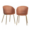 Flam 2-Piece Dining Chairs with Metal Legs - Burnt Orange