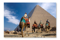 Bedouin on Camel Near of Egypt Pyramid 24x36 Wall Art Fabric Panel Without Frame