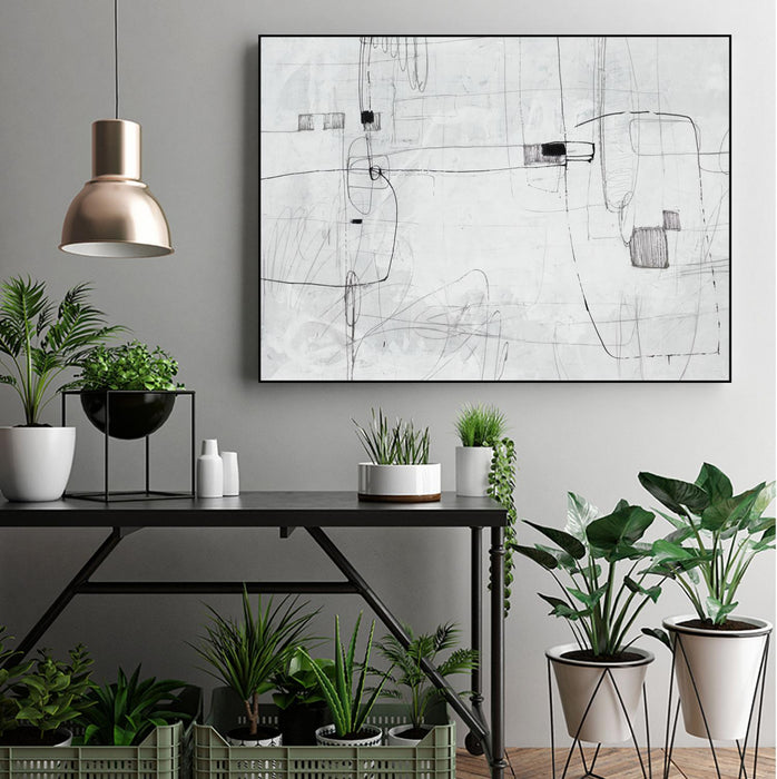 \"Parkour\" Canvas Framed Black 32x24 Wall Art