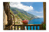 Beautiful View of The Town of Positano 16x24 Wall Art Fabric Panel Without Frame